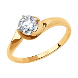 Кольцо из золота с фианитом 019222