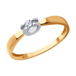 Кольцо из золота с фианитом 019256
