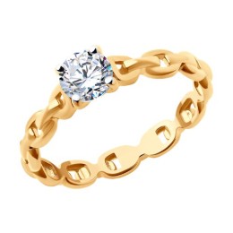 Кольцо из золота с фианитом 019382