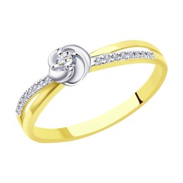 Кольцо из комбинированного золота с бриллиантами 1011444-2