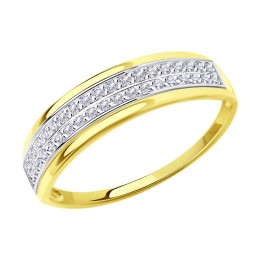 Кольцо из желтого золота с бриллиантами 1011548-2