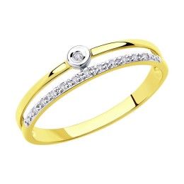 Кольцо из желтого золота с бриллиантами 1011864-2