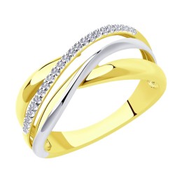 Кольцо из желтого золота с бриллиантами 1012005-2