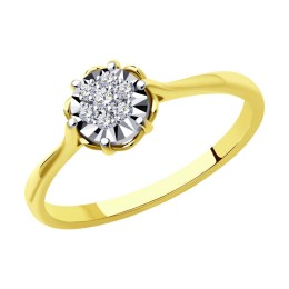Кольцо из комбинированного золота с бриллиантами 1012159-2