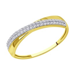 Кольцо из желтого золота с бриллиантами 1012308-2