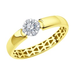 Кольцо из комбинированного золота с бриллиантами 1012384-2