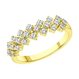 Кольцо из желтого золота с бриллиантами 1012417-2