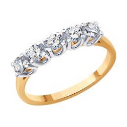 Кольцо из комбинированного золота с бриллиантами 1012441