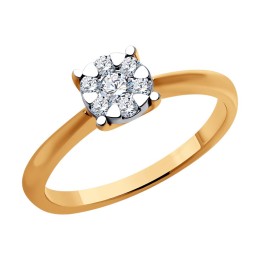 Кольцо из комбинированного золота с бриллиантами 1012490
