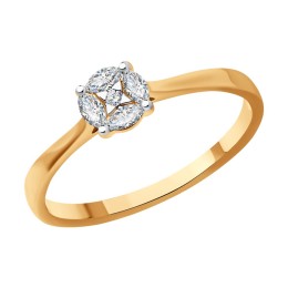 Кольцо из золота с бриллиантами 1012505