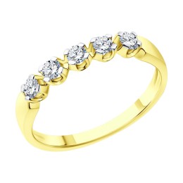 Кольцо из желтого золота с бриллиантами 1012506-2