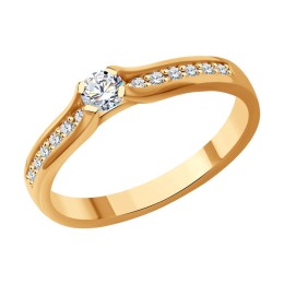 Кольцо из золота с бриллиантами 1012509