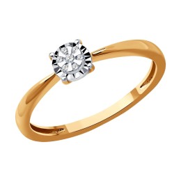 Кольцо из комбинированного золота с бриллиантами 1012553