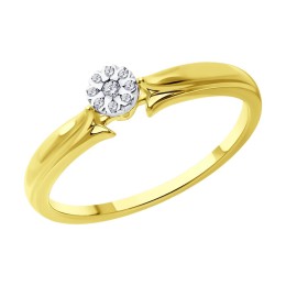 Кольцо из комбинированного золота с бриллиантами 1012562-2