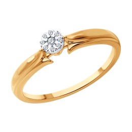 Кольцо из комбинированного золота с бриллиантами 1012562
