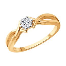 Кольцо из комбинированного золота с бриллиантами 1012563