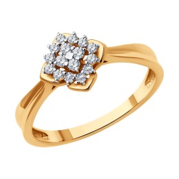 Кольцо из комбинированного золота с бриллиантами 1012576