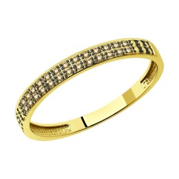 Кольцо из желтого золота с бриллиантами 1012587-2