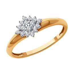 Кольцо из комбинированного золота с бриллиантами 1012592