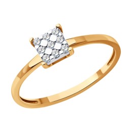 Кольцо из комбинированного золота с бриллиантами 1012593