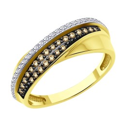 Кольцо из желтого золота с бриллиантами 1012594-2