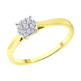Кольцо из желтого золота с бриллиантами 1012595-2