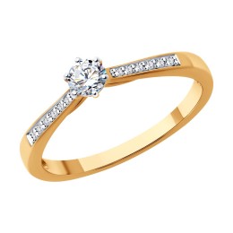 Кольцо из золота с бриллиантами 1012596