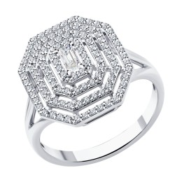 Кольцо из белого золота с бриллиантами 1012612-3
