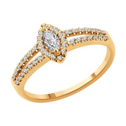 Кольцо из золота с бриллиантами 1012614