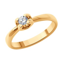 Кольцо из золота с бриллиантом 1012626