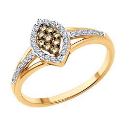 Кольцо из золота с бриллиантами 1012639