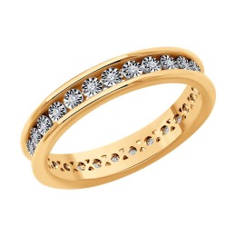 Кольцо из комбинированного золота с бриллиантами 1012661