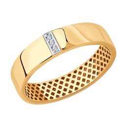 Обручальное кольцо из золота с бриллиантами 1110202