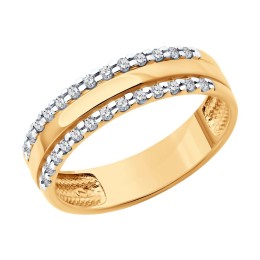 Обручальное кольцо из золота с бриллиантами 1110236