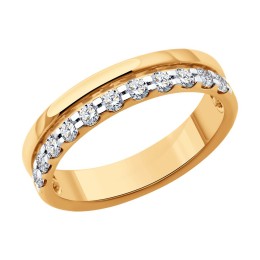 Обручальное кольцо из золота с бриллиантами 1110238