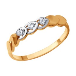 Кольцо из золота с фианитами 51-110-01846-1