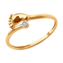 Кольцо из золота с фианитом 51-110-02087-1