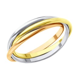 Кольцо из комбинированного золота 51-111-02298-1