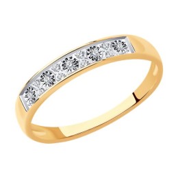 Кольцо из комбинированного золота с бриллиантами 51-210-01232-1