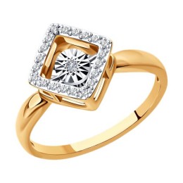 Кольцо из комбинированного золота с бриллиантами 51-210-01265-1