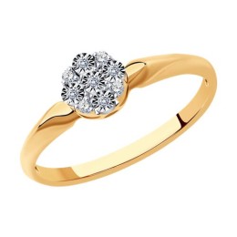 Кольцо из комбинированного золота с бриллиантами 51-210-01297-1