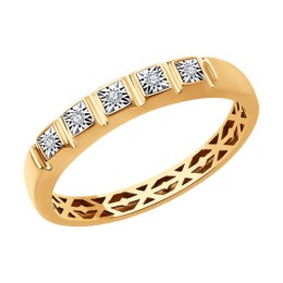 Кольцо из комбинированного золота с бриллиантами 51-210-01346-1