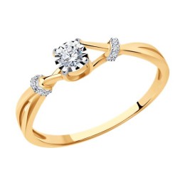 Кольцо из комбинированного золота с бриллиантами 51-210-01683-1
