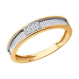 Кольцо из комбинированного золота с бриллиантами 51-210-01810-1