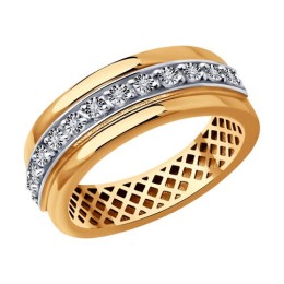 Кольцо из комбинированного золота с бриллиантами 51-210-01834-1