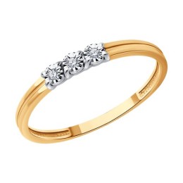 Кольцо из комбинированного золота с бриллиантами 51-210-01862-1