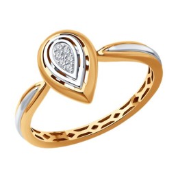 Кольцо из комбинированного золота с бриллиантами 51-210-01899-1