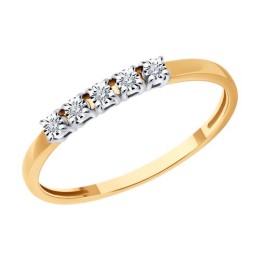 Кольцо из комбинированного золота с бриллиантами 51-210-01942-1