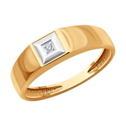 Кольцо из золота с бриллиантом 51-212-02221-1