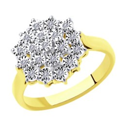 Кольцо из комбинированного золота с бриллиантами 53-210-00720-1